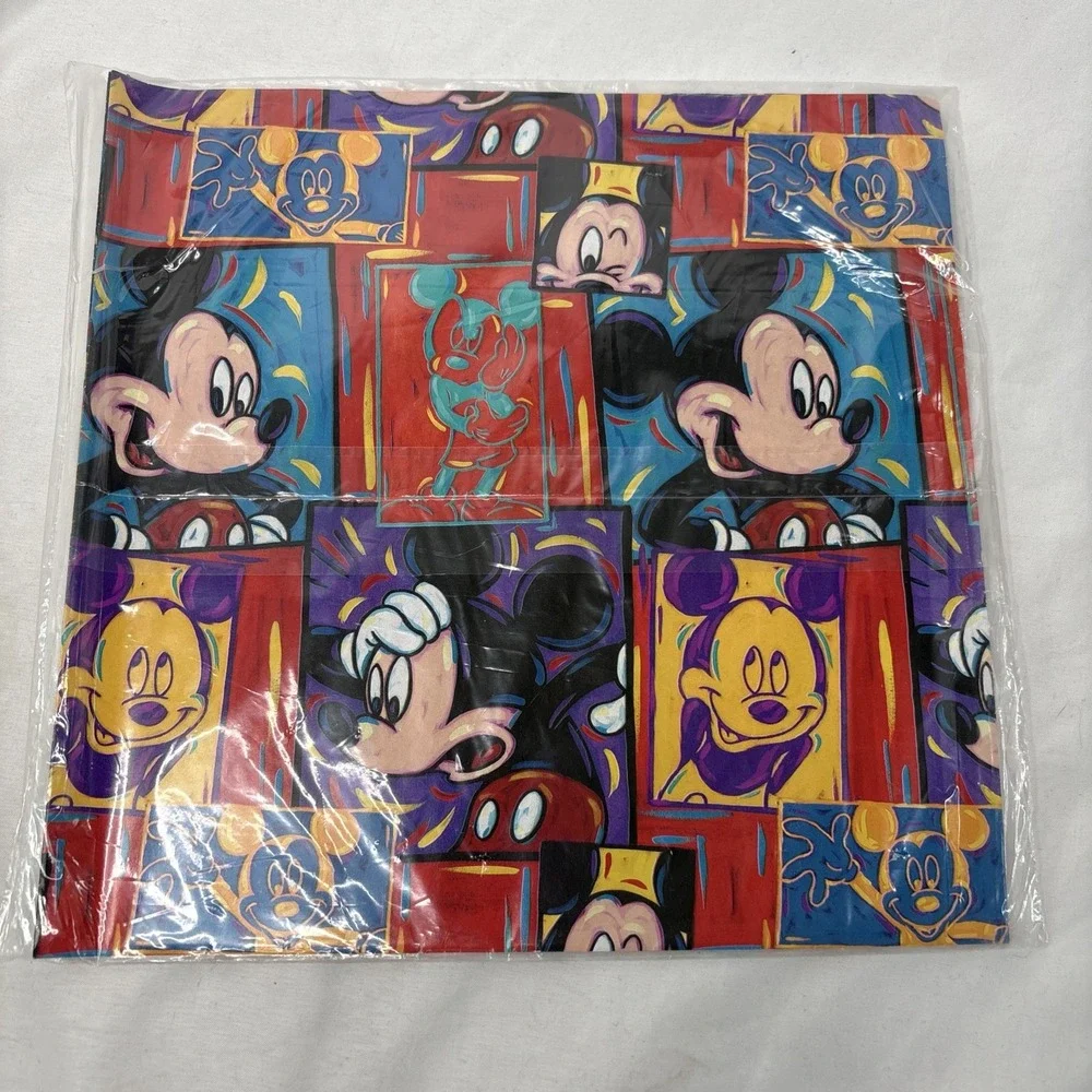 Vtg Disney Mickey Mouse Unlimited Gift Wrap Wrapping Paper‎ Hallmark 2 Sheets